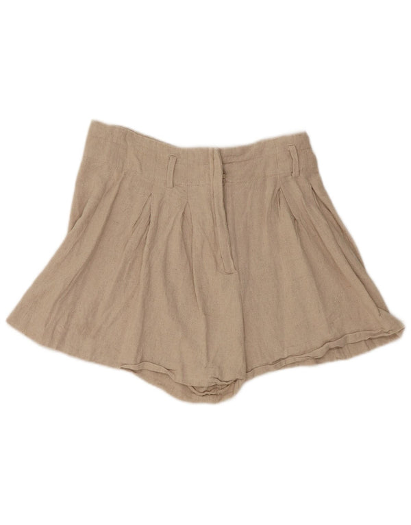 Женские шорты с завышенной талией Zara, маленькие, бежевые, льняные, W26