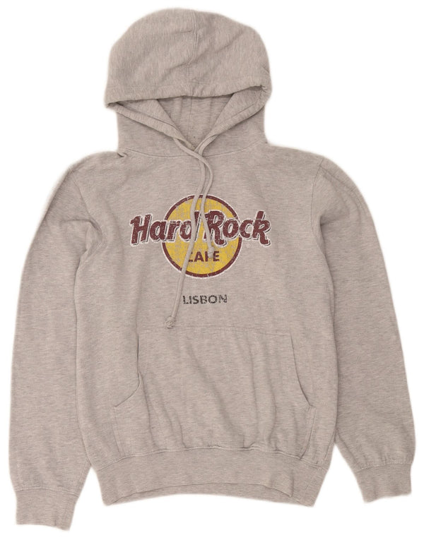 Женский джемпер с капюшоном Hard Rock Cafe Lisbon Graphic, UK 14, средний серый хлопок