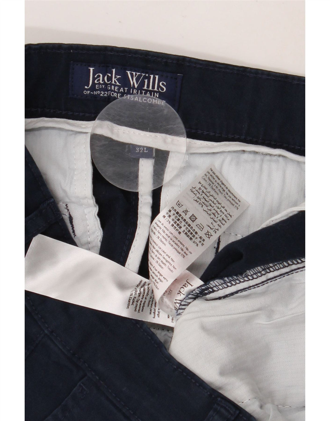 Мужские брюки-чиносы JACK WILLS W32 L29 темно-синие, хлопок