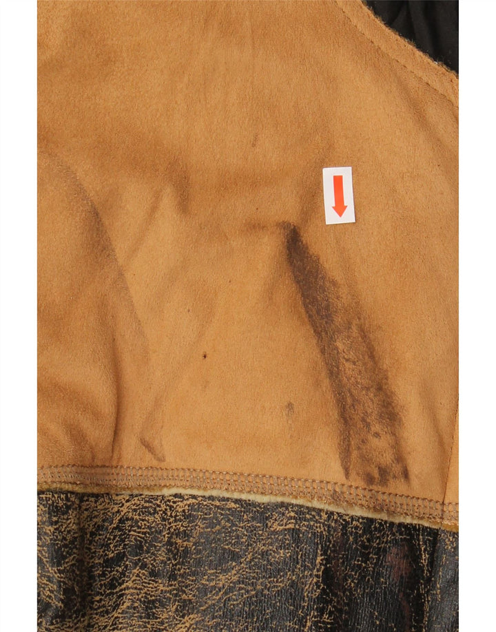 Мужская куртка-шерпа ENERGIE UK 40, большая коричневая лоскутная хлопковая ткань