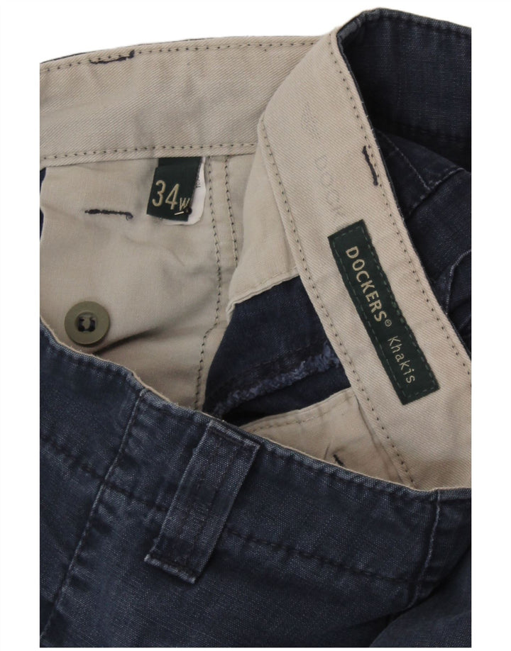 Мужские шорты-карго Dockers цвета хаки W34, большие темно-синие, хлопок