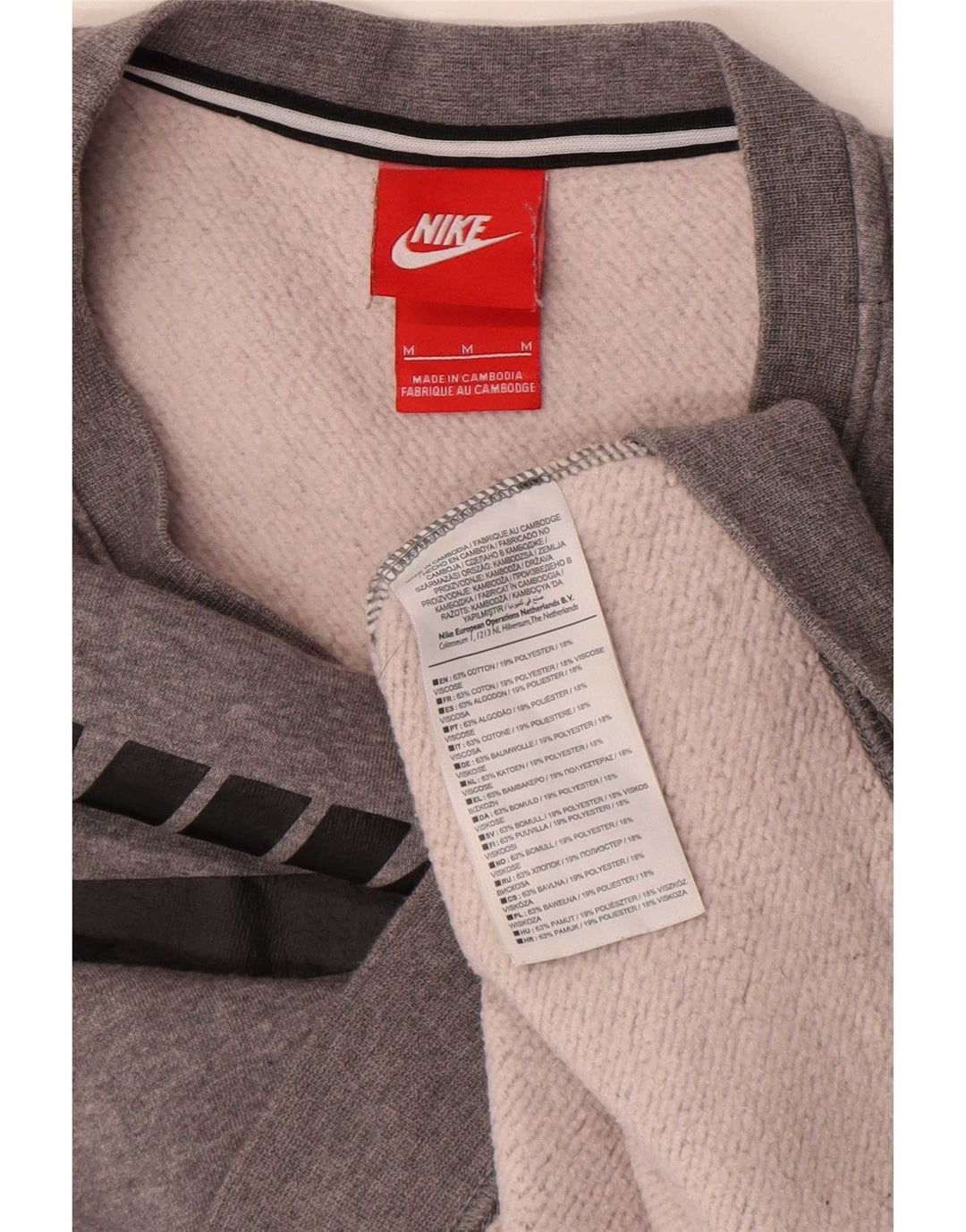 Женский свитер с рисунком Nike UK 14, хлопковый джемпер среднего серого цвета с крапинками