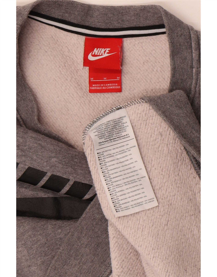 Женский свитер с рисунком Nike UK 14, хлопковый джемпер среднего серого цвета с крапинками