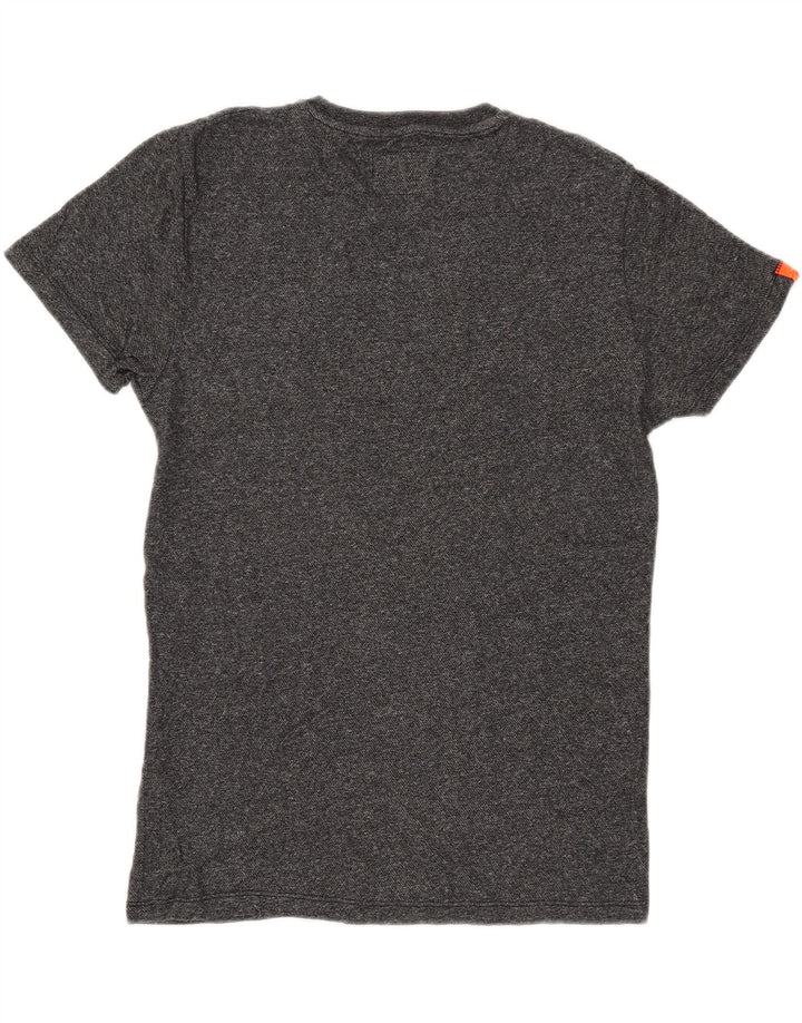 Мужская футболка Superdry Top из хлопка среднего серого цвета с крапинками