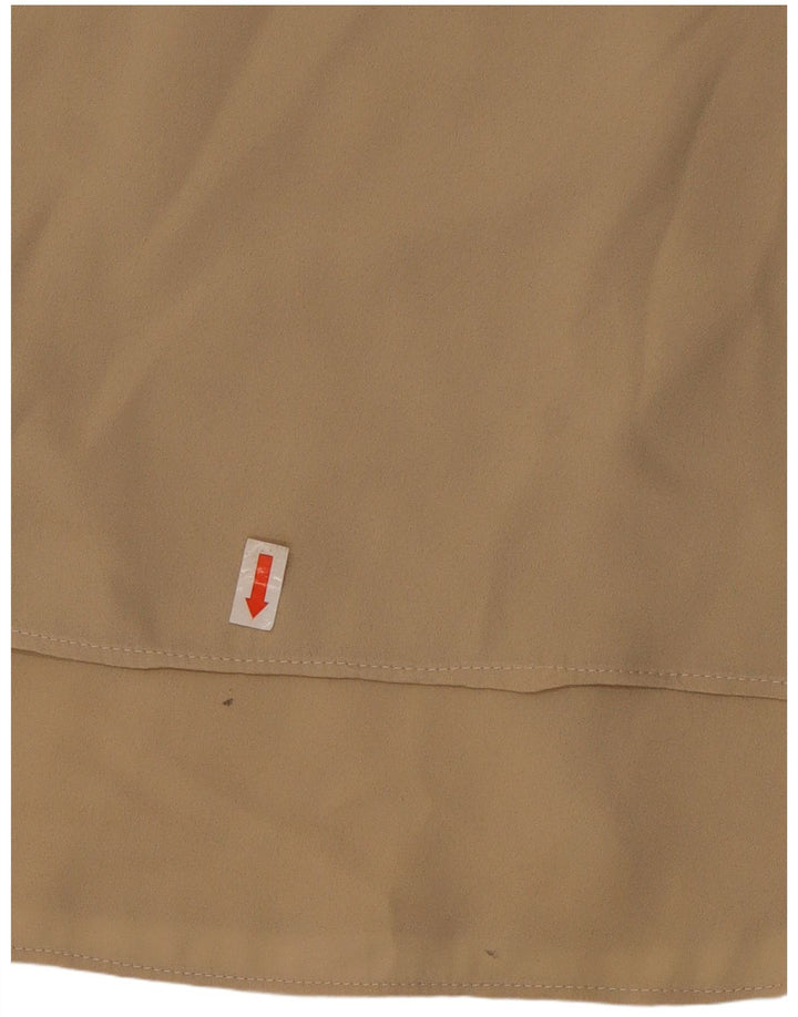 ZARA Womens Crop 3/4 Sleeve Blouse Top UK 10 Small Beige Polyester