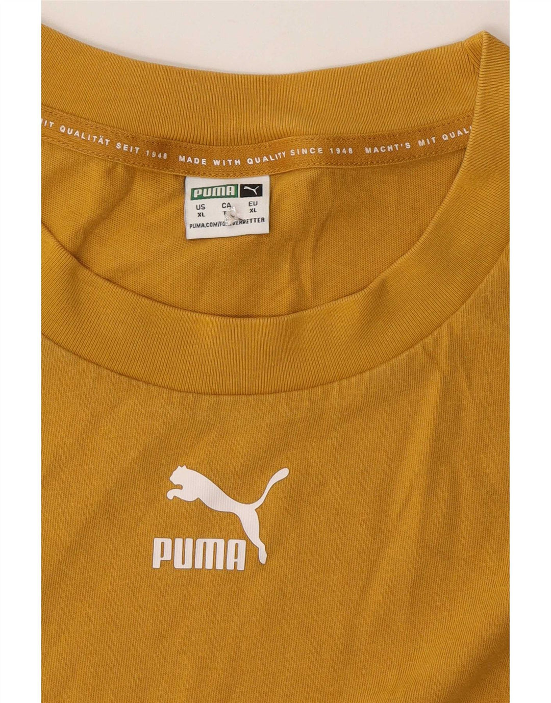 Мужская футболка оверсайз с рисунком Puma XL, желтый хлопок