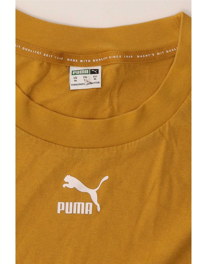 Мужская футболка оверсайз с рисунком Puma XL, желтый хлопок