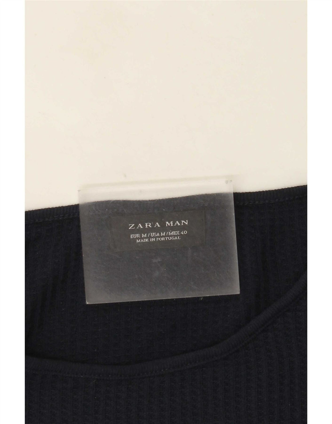Мужской джемпер с вырезом лодочкой Zara, средний темно-синий