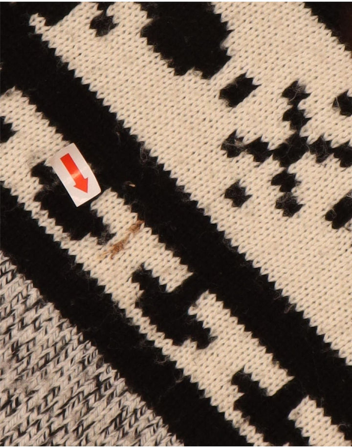 Мужской свитер VINTAGE с высоким воротником 2XL, серый акрил с жаккардовым узором