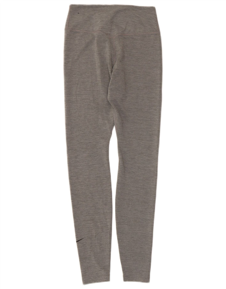 Женские леггинсы Nike Dri Fit, Великобритания 8, маленький размер, серый в крапинку, полиэстер