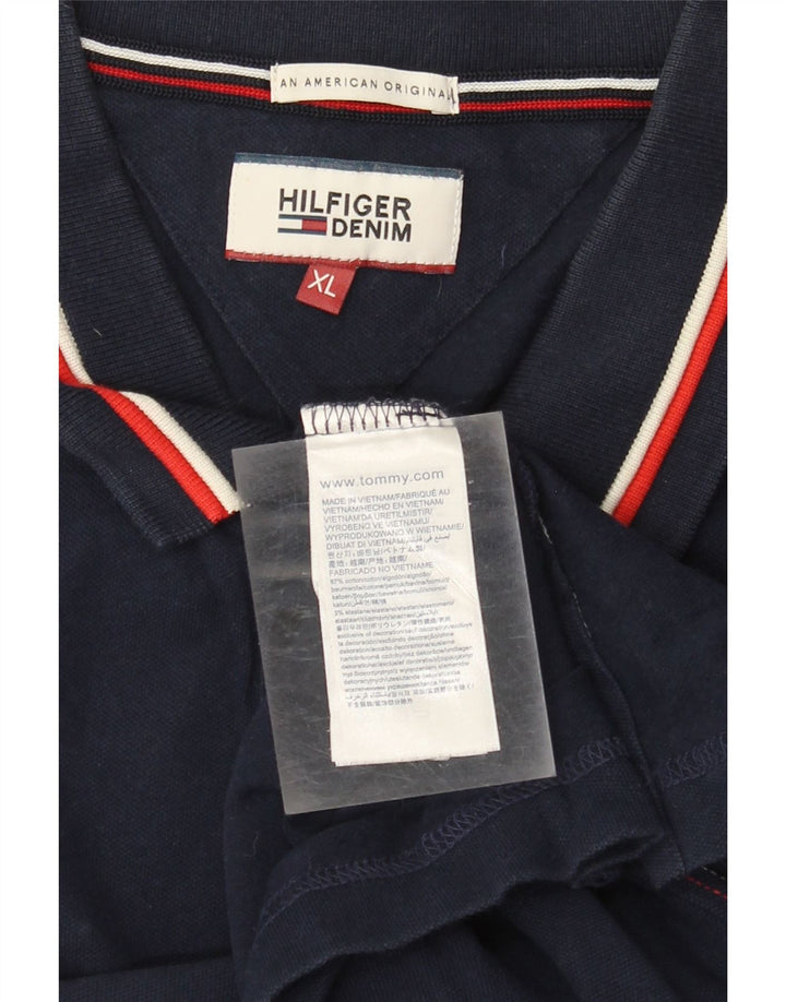 Мужская рубашка-поло Tommy Hilfiger XL, темно-синяя, хлопок