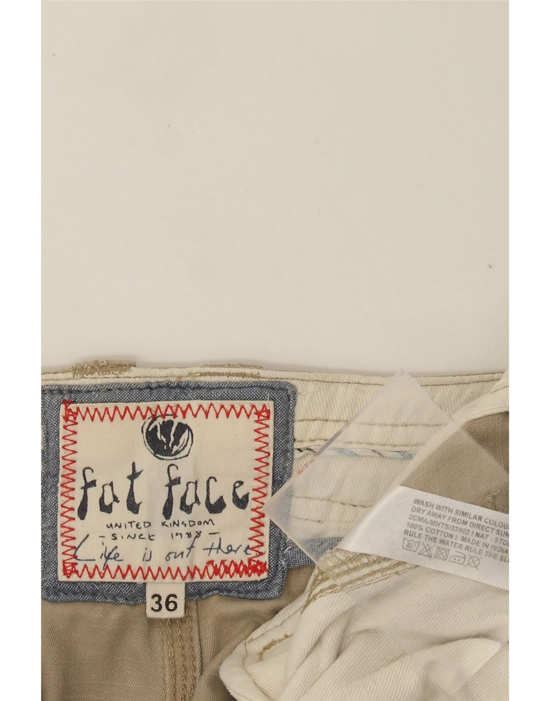 Мужские шорты чинос Fat Face W36, большие бежевые, хлопок