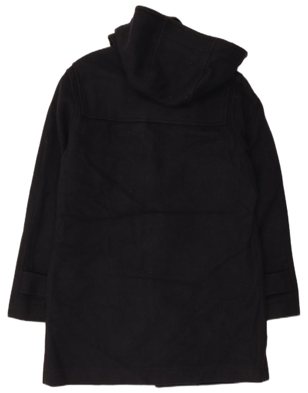 ВИНТАЖНЫЙ женский дафлкот с капюшоном UK 18 XL темно-синий шерстяной