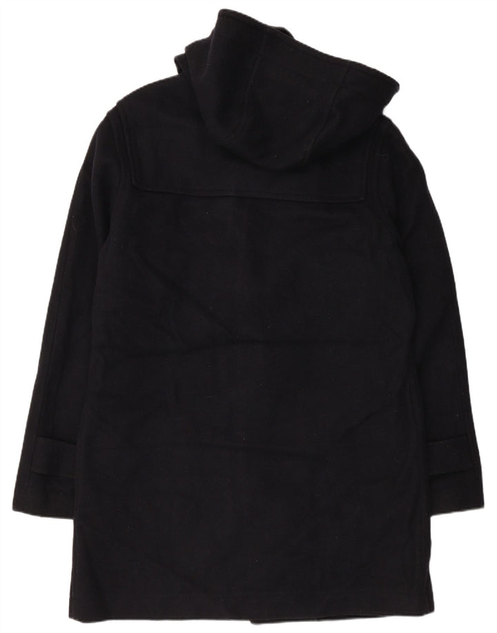 ВИНТАЖНЫЙ женский дафлкот с капюшоном UK 18 XL темно-синий шерстяной