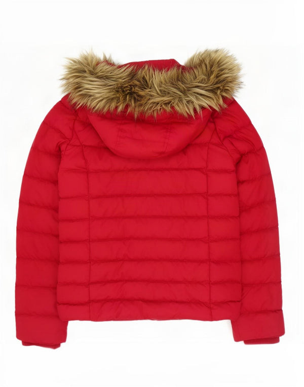 Женская стеганая куртка с капюшоном Tommy Hilfiger UK 10, маленькая, красный, полиэстер