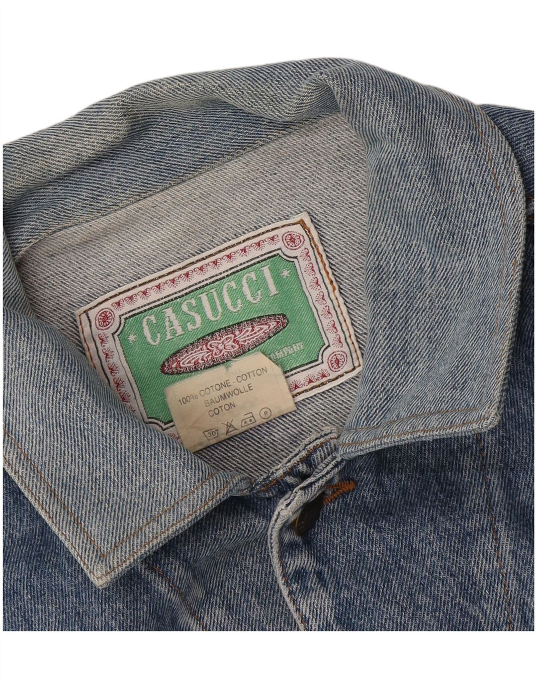 Мужская джинсовая куртка Casucci UK 40, большая синяя, хлопок