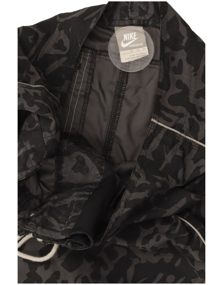 Мужские шорты для плавания NIKE с абстрактным узором, средние черные