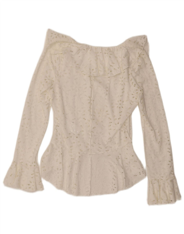 Женская асимметричная блузка-рубашка Desigual UK 12, средний белый хлопок, хлопок