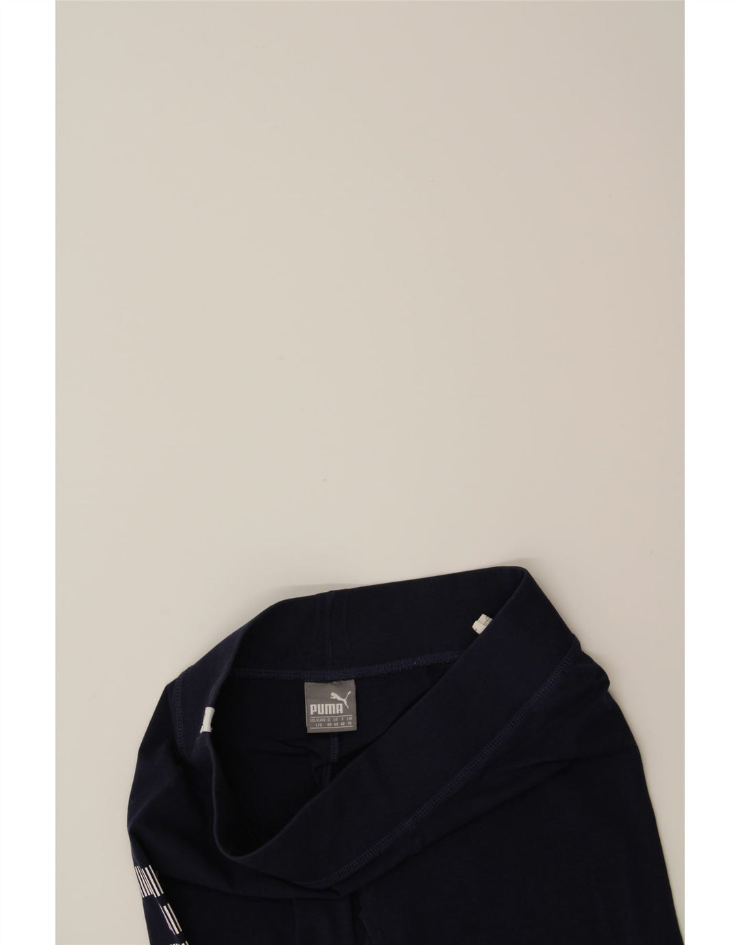 PUMA Womens Graphic Leggings UK 14 Medium Navy Blue Cotton Vintage Puma and Second-Hand Puma from Messina Hembry 