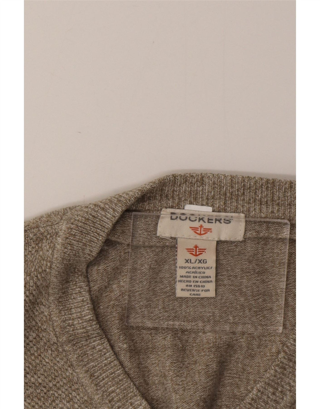 Мужской джемпер с v-образным вырезом DOCKERS, размер XL, хаки, крапинчатый акрил