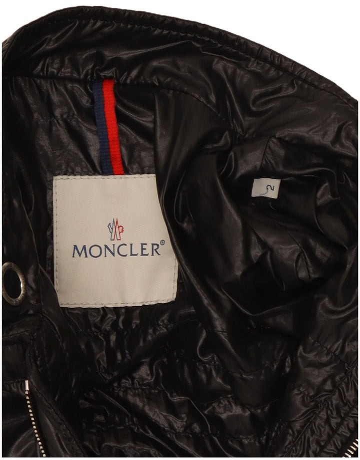 Moncler Женская стеганая куртка, размер 2, средний черный из полиамида