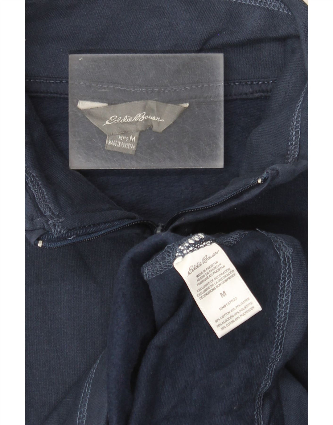 EDDIE BAUER Мужской свитшот с воротником на молнии, джемпер среднего размера, темно-синий, хлопок