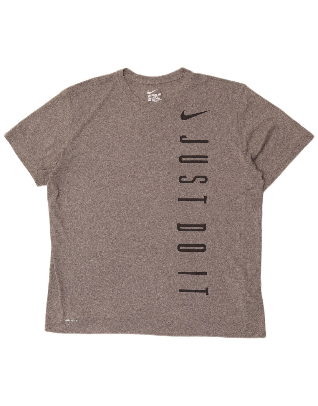 Мужская футболка Nike Dri Fit с графическим рисунком 2XL, серый полиэстер