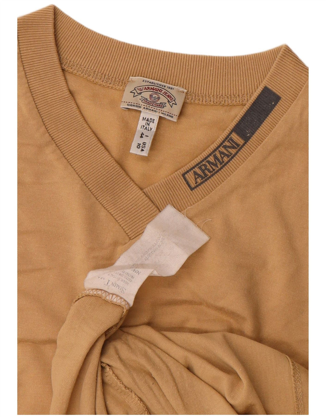 Женская футболка Armani Jeans Top IT 44 Medium Beige Cotton