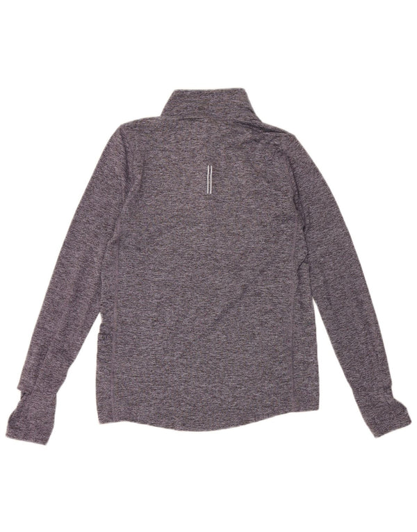 Мужской топ Nike Dri Fit с воротником на молнии и длинными рукавами XS, синий крапинчатый полиэстер