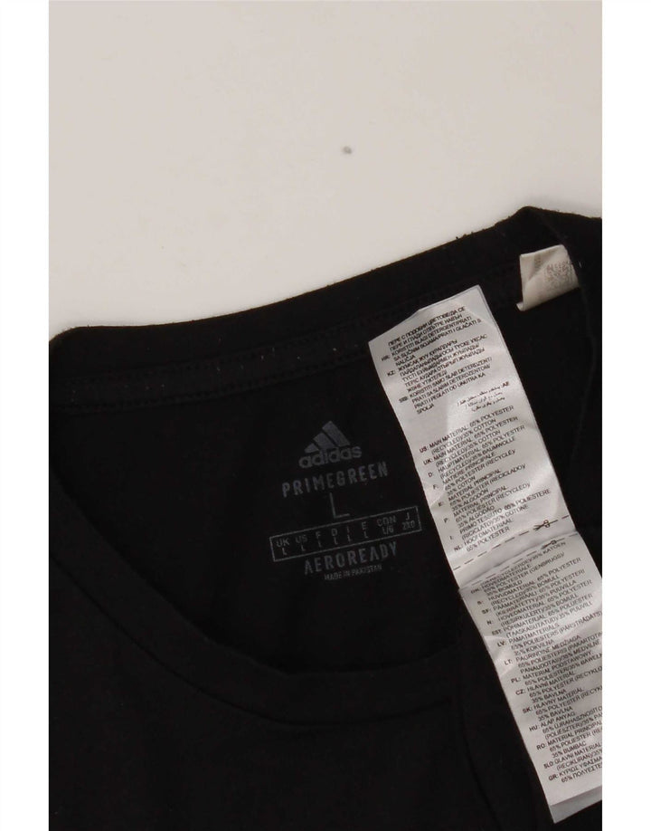 Мужской топ с рисунком Adidas Aeroready с длинным рукавом, большой черный полиэстер