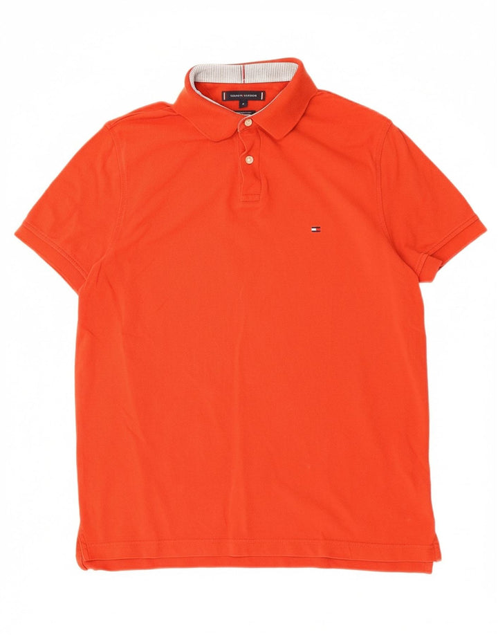 TOMMY HILFIGER Mens Regular Fit Polo Shirt Medium Red Cotton