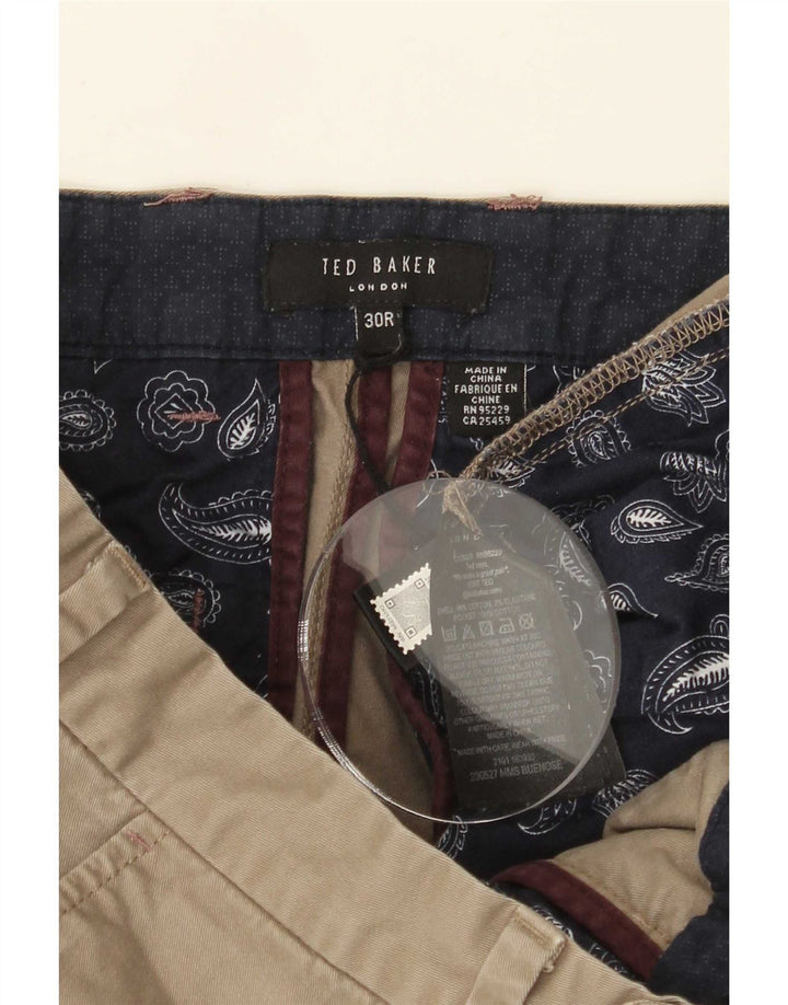Мужские шорты чинос Ted Baker W30, средний цвет хаки, хлопок