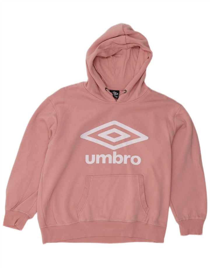 Umbro Мужской джемпер с капюшоном с рисунком, средний розовый, хлопковый