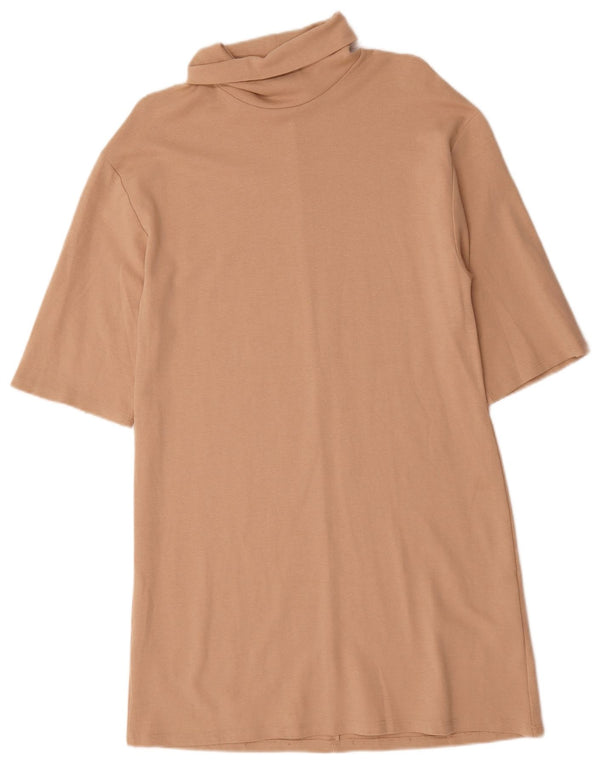 Женское платье прямого кроя Zara UK 10, маленькое бежевое, хлопок