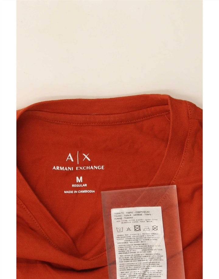 Мужская футболка стандартного кроя Armani Exchange, хлопковый топ среднего оранжевого цвета