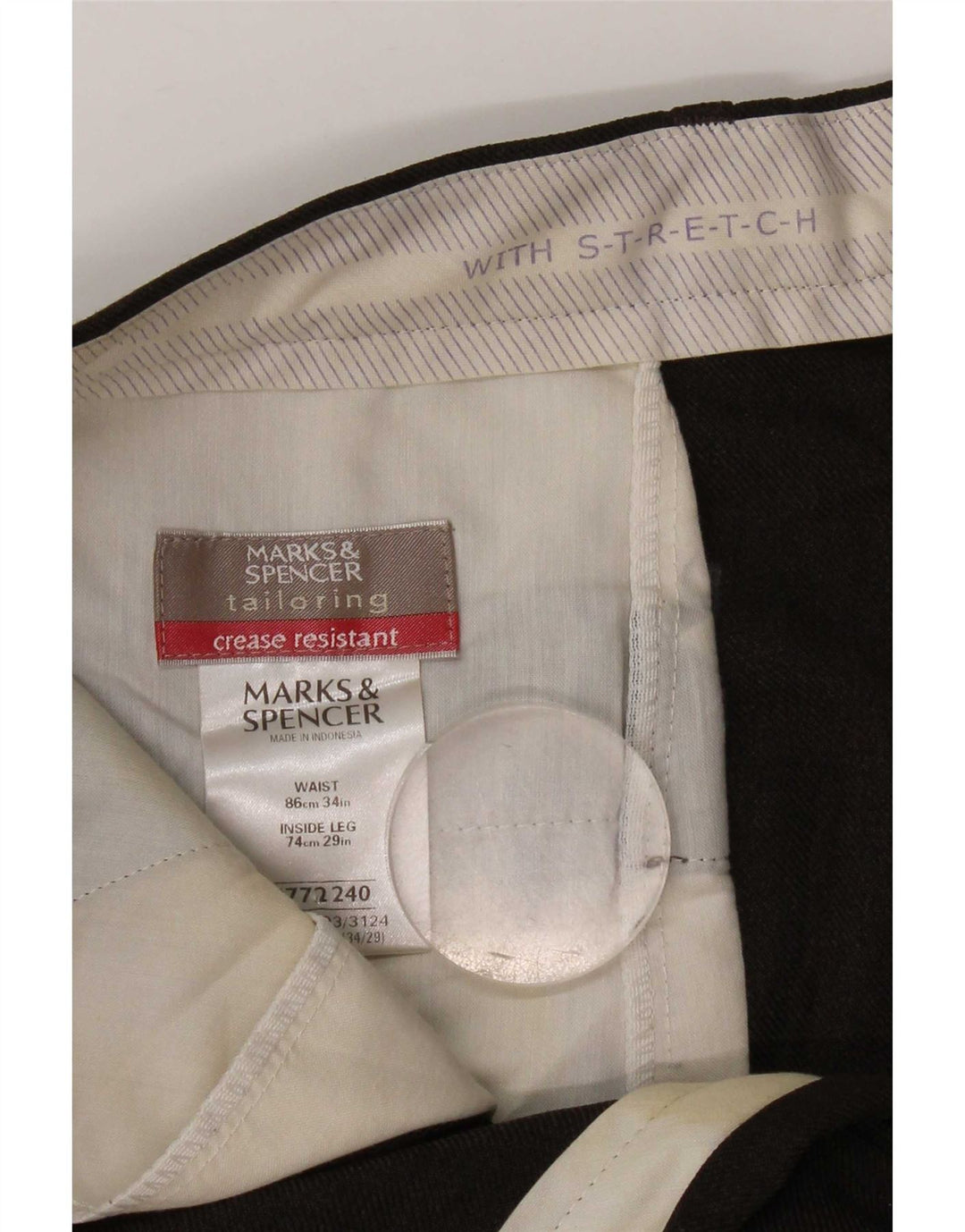 Мужские прямые брюки-чиносы Marks & Spencer W34 L29 коричневые из полиэстера