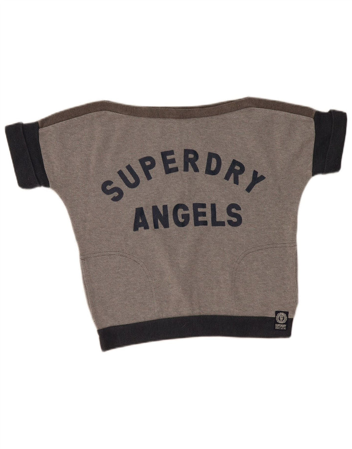 SUPERDRY Женский свободный свитер с рисунком UK 10, маленький серый