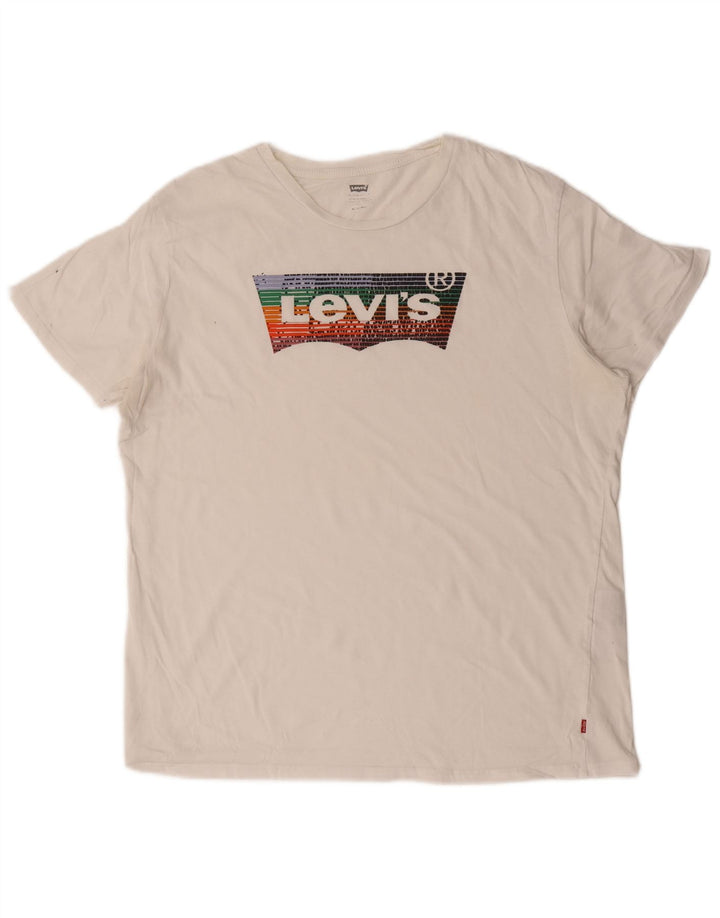 Мужская футболка с рисунком Levi's, топ XL, белый хлопок