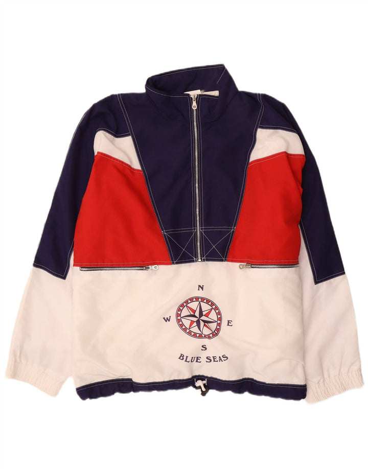 Винтажный мужской спортивный костюм с графическим рисунком, верхняя куртка UK 42 XL, разноцветный полиамид