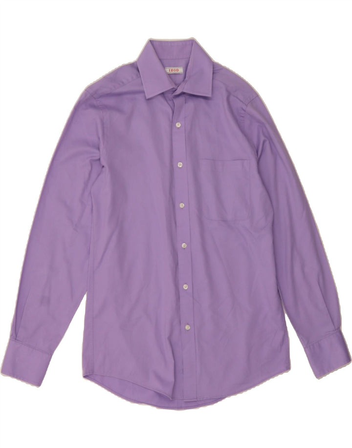 IZOD Mens Slim Fit Shirt Size 14 1/2 Small Purple Vintage Izod and Second-Hand Izod from Messina Hembry 