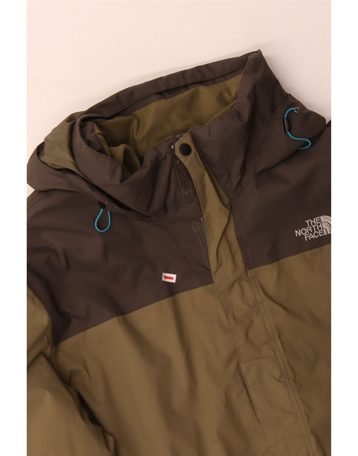 Мужская ветровка THE NORTH FACE UK 46 3XL с цветными блоками цвета хаки