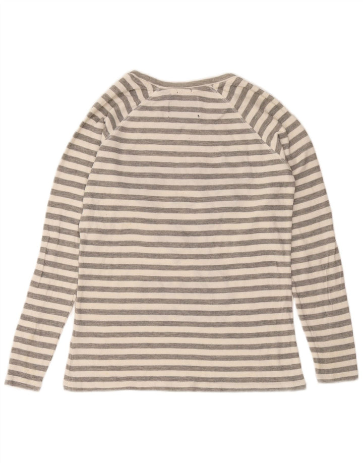 Женский топ с рисунком Superdry с длинным рукавом, Великобритания, 10 маленьких серых полосок, хлопок