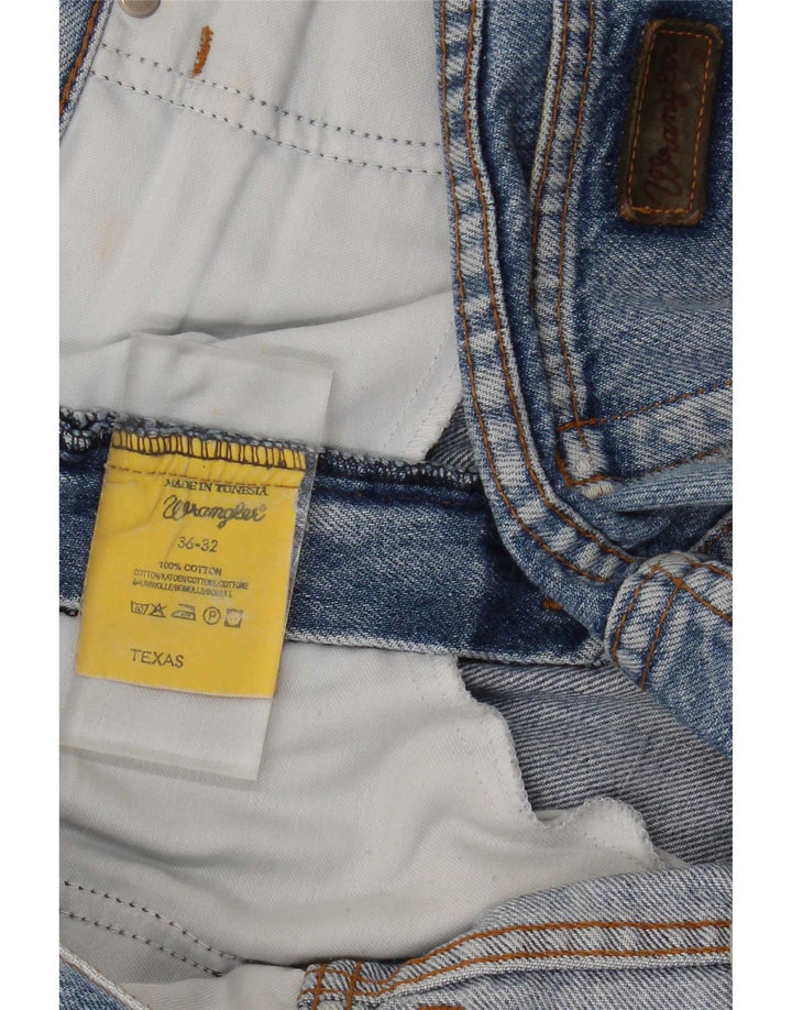 Мужские прямые джинсы Wrangler Texas с потертостями W36 L32, синий хлопок
