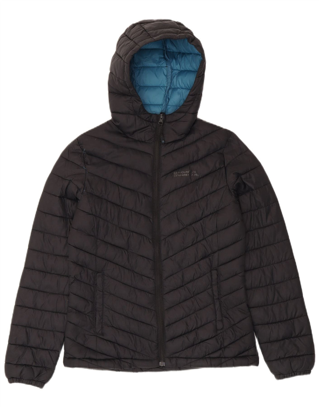 Женская стеганая куртка с капюшоном Mountain Warehouse UK 8, маленькая, черный нейлон