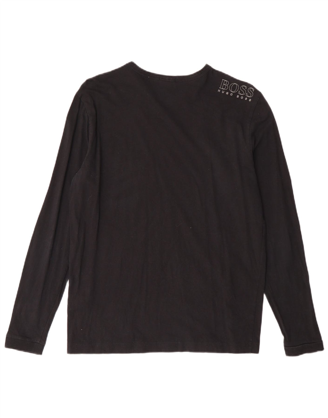 Мужской топ обычного кроя HUGO BOSS с длинным рукавом, маленький черный хлопок