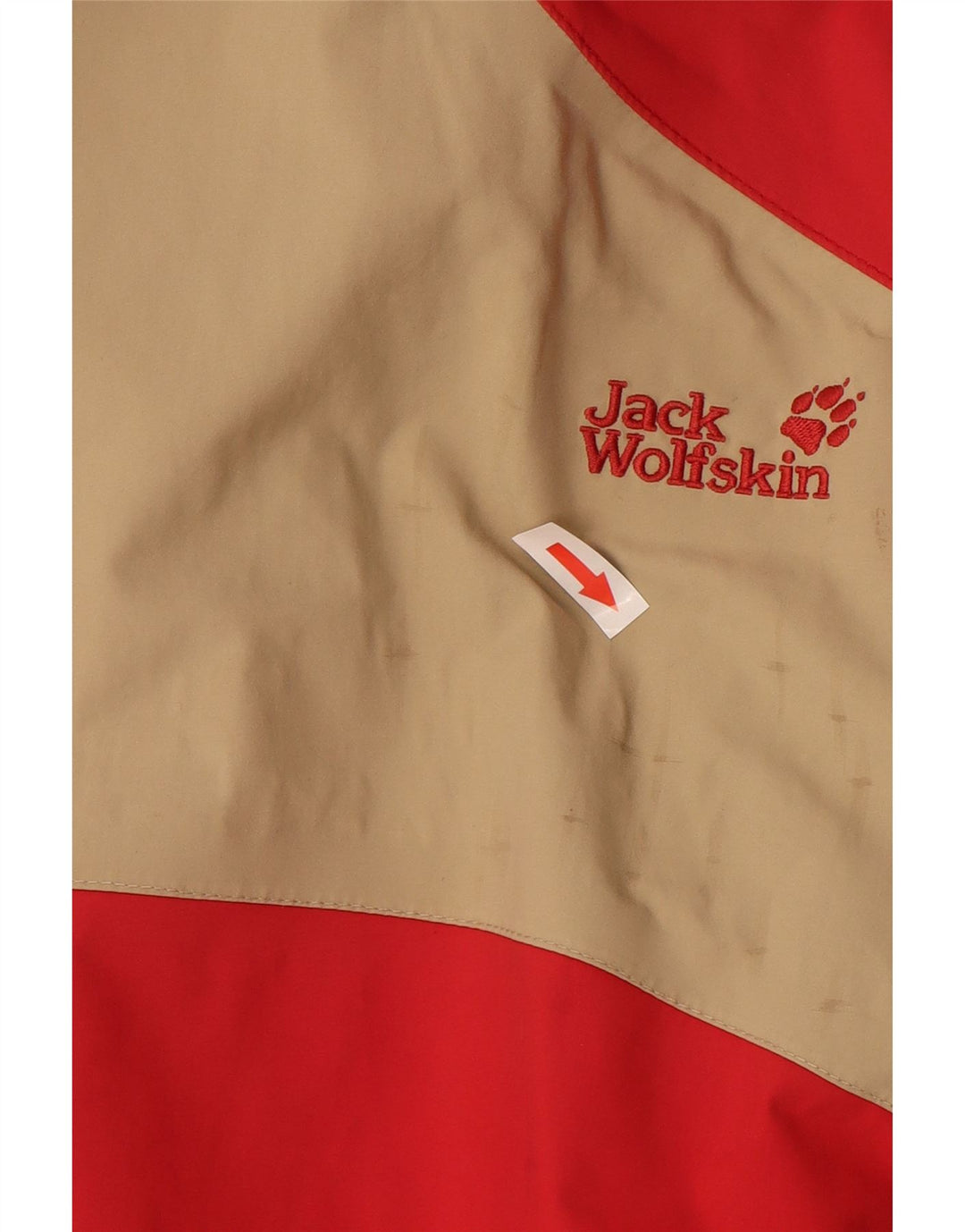 Женская дождевик свободного кроя Jack Wolfskin UK 12, средний красный цвет с цветными блоками