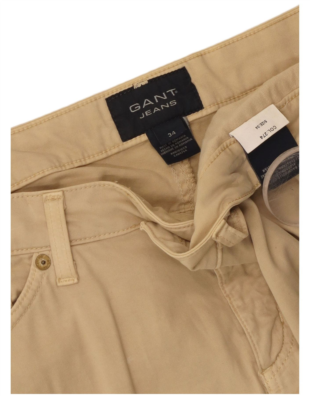 Женские капри Gant W34 L20, бежевый хлопок