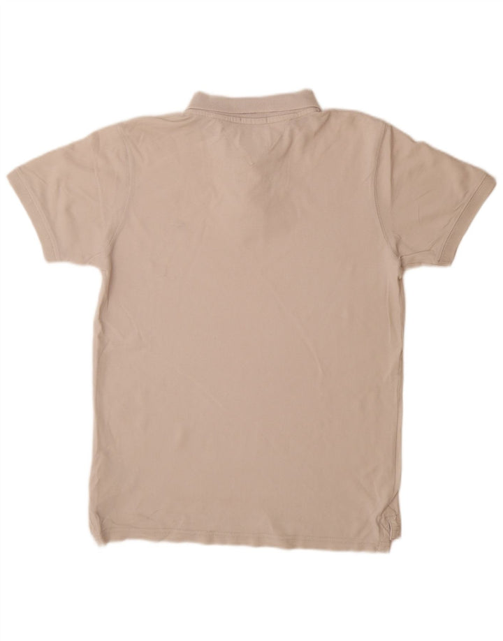 Мужская рубашка-поло TOMMY HILFIGER среднего размера из хлопка белого цвета