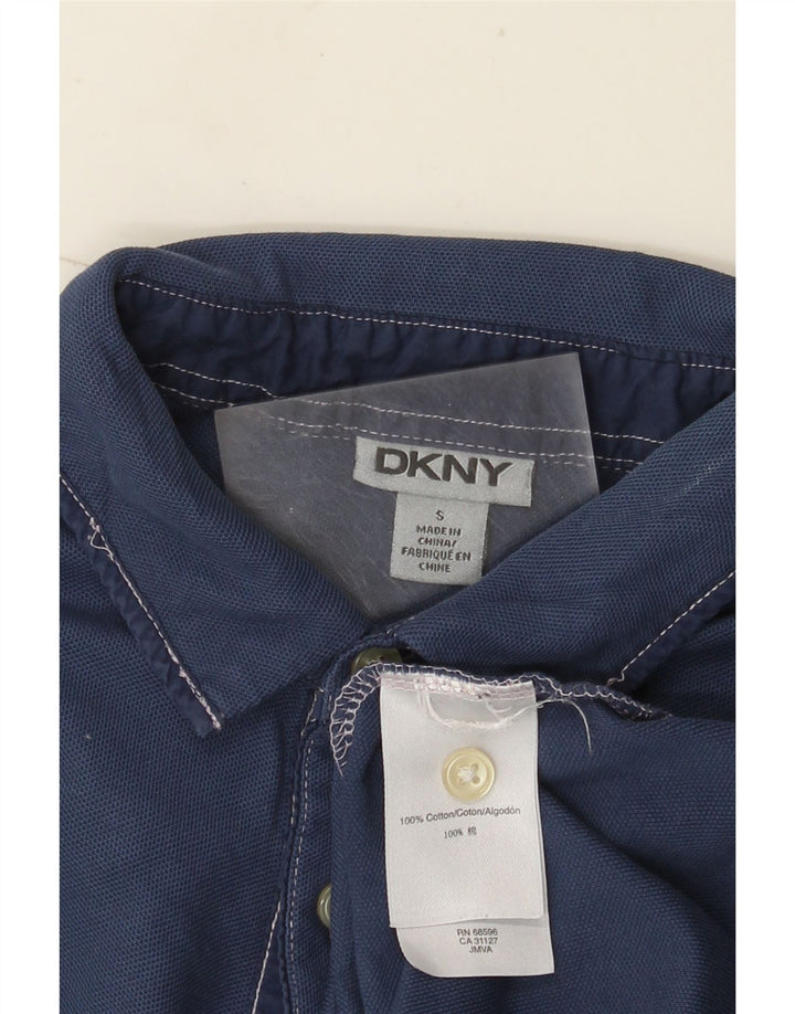 Мужская рубашка-поло Dkny, маленькая, темно-синяя, хлопок