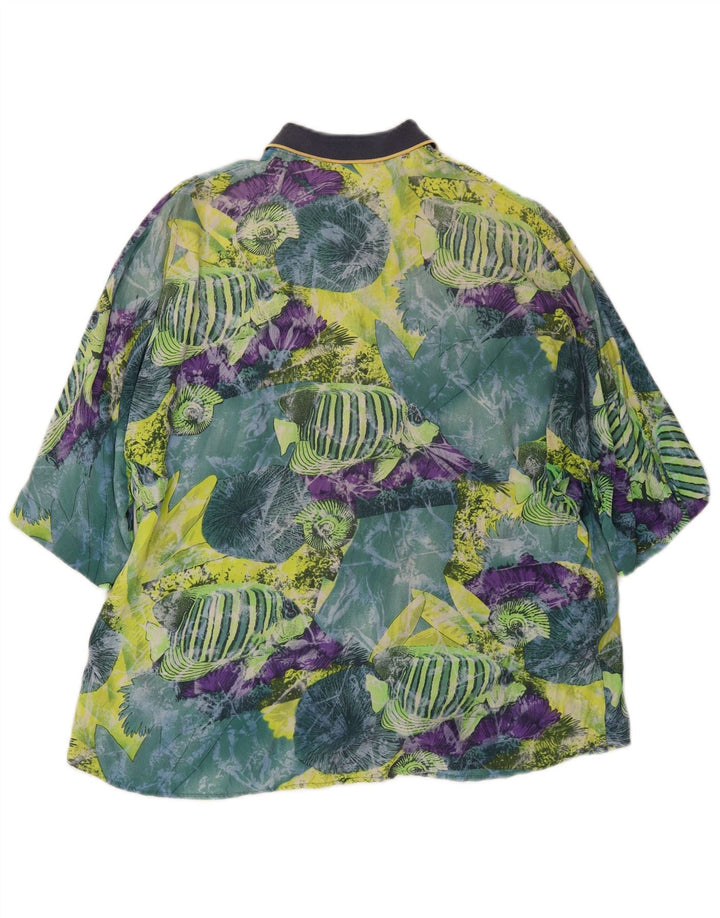 CARREL Мужская рубашка с коротким рукавом с абстрактным узором, маленькая разноцветная